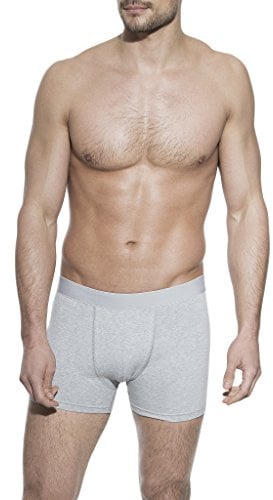 Bread and Boxers Herren-Boxershorts, klassisch, dehnbar, Baumwolle, 3er-Pack, Grau Melange, Größe S, Grau, Melange, Small