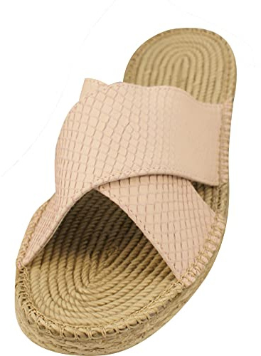 Siebi's Matera Strand-und Badeschuh Pantolette in Bastoptik für Damen und Extra Leicht