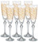 Bohemia Sektgläser Kristall, Sektglas, Sektkelch, Model Leaves Gold, 200 ml, 6er Set