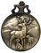 JewelryWe Taschenuhr Retro 3D Elch Familie Quarz Analog Uhr mit Kette Halskette Bronze Geschenk für Herren Damen