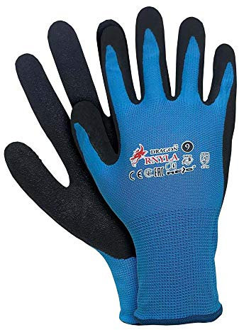Reis Rnyla_Nb9 Dragon Lot de 12 gants de protection Bleu/noir Taille 9