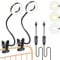 Foneso Klemme Lampe, 48 LEDs Dimmbare Leselampe Bett, 3 Modi und Stufe 10 Dimmen, 360° Flexibel USB Lampe für Lesen, Reisen, Schlafzimmer, Büro (Schwarz, Nicht wiederaufladbar),2er-Pack