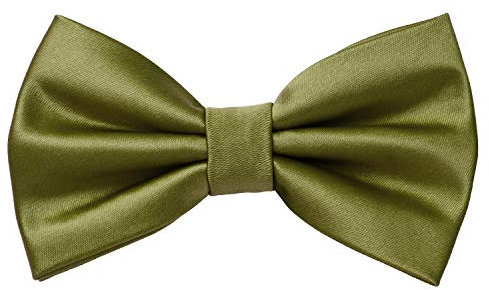 MASADA Herren Fliege Olivgrün Seidenlook, stufenlos verstellbar, handgefertigt, Hakenverschluss - 12 x 6 cm 100% Polyester