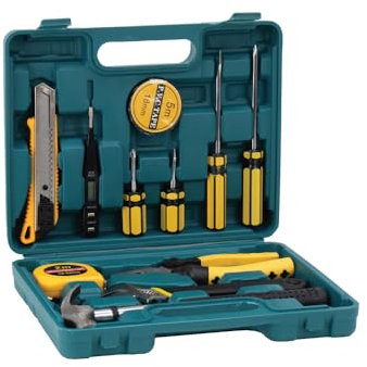 Priceless Homeware Tool Kit Case Garage Tool Set Home Repair Hand Tool Sets with Storage Toolbox DIY Tool Kit Set 12Pcs Basics Household Tool Set for Home & Office (12 Pcs Tool Kit)