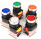 GUUZI 5 pezzi 22mm Montaggio a Pannello 10A 440V 1NO 1NC DPST Pulsante Momentaneo Rosso/Verde/Arancione/Blu/Bianco