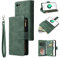 UEEBAI Wallet Case for iPhone 7/8/SE 2022 5G/SE 2020, Premium PU Leather Magnetic Handbag Zipper Case Kickstand Card Slots Wrist Strap Flip Cover for iPhone SE3/SE2 - Dark Green
