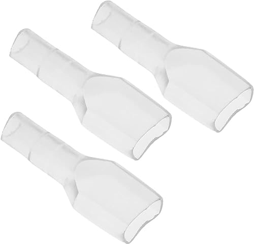 UKCable-Ties 6.3 mm Female Spade Wire Terminal Connector Insulated Cap Sleeve Clear (100)