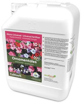 CULTIVERS Organic Fertilizer for Ornamental Plants 10 L. Liquid fertilizer with Amino Acids + Iron Chelate. Greener plants
