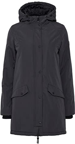 OXMO Tamila Damen Übergangsmantel Parka Lange Jacke mit Kapuze, Größe:XL, Farbe:Phantom Grey (194205)