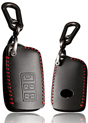 ontto Leather Car Key Case fit for Lexus IS ES GS LX NX RC RX GS-F IS-F RC-F IS200 IS250 IS300 NX300h LX570 RX350 RX450h LS460 key fob cover keyring Key holder Keychain Accessories 3 Buttons Black