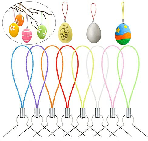 Gallop Chic 150 Stück Aufhänger für Ostereier, Aufhänger für Eier und Kugeln, Ostern Eieraufhänger Kugelaufhänger, Kugel Deko Haken für Plastikeier Metallhaken für Kunststoffeier