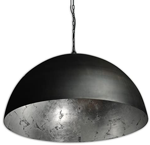 Licht-Erlebnisse Hängelampe Industrial Design Ø 100 cm groß in Gunmetal Grau Silber E27 Pendelleuchte Esstisch Esszimmer Küche