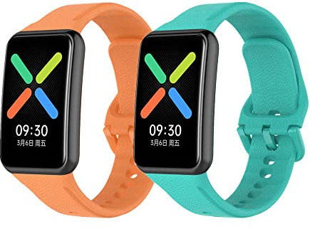 Kcdream 2 Pièces Bracelets Compatible avec Oppo Watch Free, Sport Bracelet de Silicone Souple de Remplacement Bande de Remplacement pour Oppo Watch Free