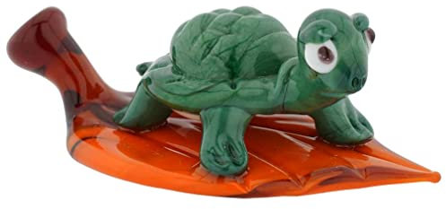 GlassOfVenice - Tortuga de cristal de Murano sobre hoja