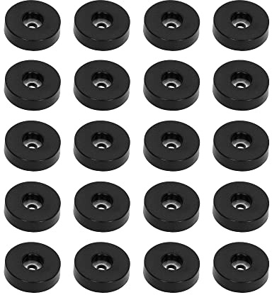 Adam Hall Hardware 4906 S M20AH Set 20 x Gummifuß 38mm x 10mm im Beutel, rutschhemmend, Schwarz