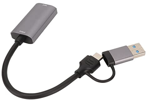 Septpenta Video Capture Karte, Plug Play HD Multimedia Schnittstelle zu USB Typ C Capture Karte, 1080P Bei 30 Hz Videorecorder Karte mit Dual Schnittstelle für DVD Camcorder