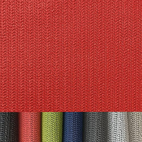 Gartentischdecke geschäumt eckig rund oval wetterfest rutschfeste Weichschaum Tischdecke abwaschbar Garten Balkon Outdoor Camping mit Fransen (Rot, 110x140cm (BxL))