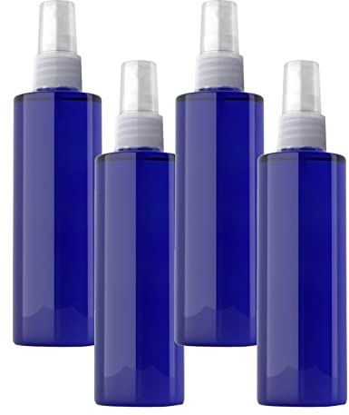 BPZXL 4 Stück, 200ml Blau Plastik Kunststoff Sprühflasche Mit Transparent Sprüher Nachfüllbar Sprühflaschen Leer für Blumen, Haare, Reinigung