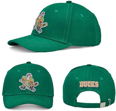 D-5 Mighty Ducks Verstellbare Snapback Mütze für Herren Damen #96 Conway #99 Banks Unisex Hip Hop Baseball Cap, Blank Grün, Einheitsgr��e