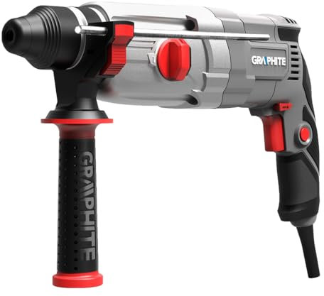 GRAPHITE Professional Bohrhammer SDS+ Hammer Bohr, im Handwerkerkoffer inkl. griff, zusätzlicher Bohrer, Bohrfutteradapter und ein flexibles und langes Kabel (800, Watt)