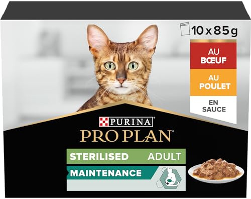 PRO PLAN Erwachsene sterilisiert Rindfleisch Huhn 10 x 85 g