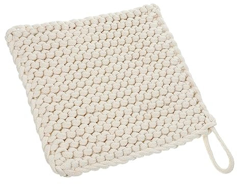 IMIKEYA 2 Pcs Thickened Cotton Pot Holders Heat Resistant Woven Pot Mat With Hanging Loop Oven Square Trivet for Stain Protection Kitchen Hot Pad for Cup Plate Bowl