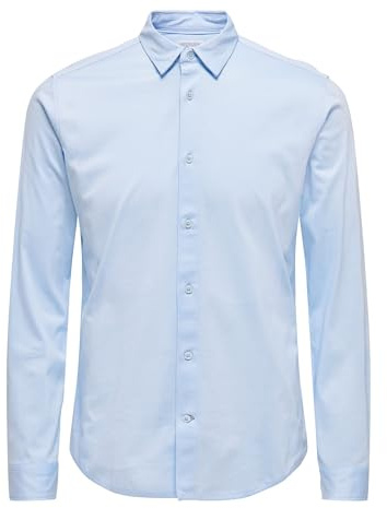 Only & Sons Herren Onsrobin Button Under Ls Stretch Shirt Langarmhemd (1er Pack)