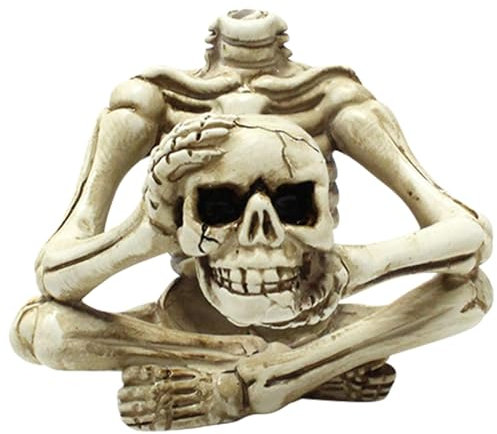 Luftpflanzenhalter, 7,6 x 6,3 x 7,1 cm, Kunstharz, Totenkopf-Pflanztopf, Gothic-Skelett-Pflanzgefäß, Tischdekoration, Pflanzgefäße, lustiger Totenkopf-Blumentopf für Luftpflanzen und andere Mini-Pflan