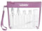 LUZWAY Trousse de Toilette Transparente + 8 Bouteilles Vide pour Liquides (Max.100ml), Kit de Voyage pour l'Avion, Set dans Bagages à Main, Sac Cosmétiques pour Hommes et Femmes