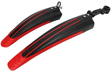 Akozon Fahrrad-Schutzblech-Set Vorne und Hinten, Verdickter, Verbreiterter Schutzblech für 20-26-Zoll-Rennräder und Mountainbikes, Hergestellt aus Hochdruck-PVC-Material (Rot)