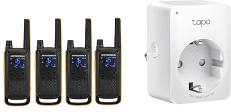 Motorola Talkabout T82 Extreme Quad PMR Funkgerät & Tapo Smart WLAN Steckdose Tapo P110 mit Energieverbrauchskontrolle