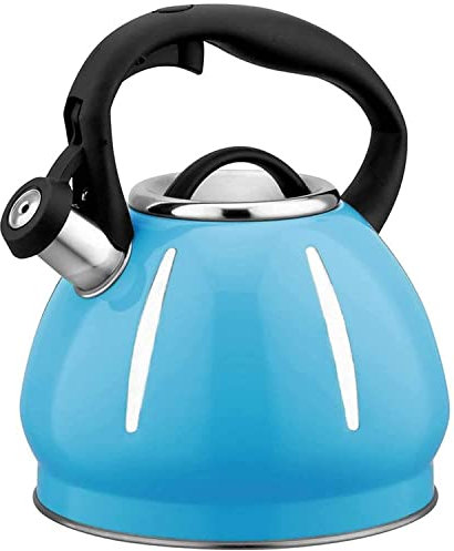 CAFIEDR Teapot for Stovetop Camping Kettles Whistling Tea Kettle Stainless Steel Teakettle Instant Hot Pot Tea Kettle Water Heater 3L Tea Kettles (Blue)