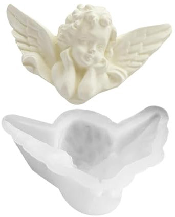Moules en silicone Generic pour fondant en forme d'ange | Moule en silicone anti-adhésif pour bougies parfumées, résine, 10,5 x 6,5 x 3,3 cm
