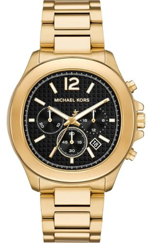 Michael Kors Sage Watch for Men, 44mm Quartz Chronograph Movement with Stainless Steel Strap