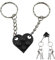 2 Pcs porte clef couple,porte clé couple,Porte Clef Couple Coeur,porte-clés pour couple avec véritables briques,Porte Cle Amour,cadeaux Valentin Anniversaire,Idee Cadeau Couple Noël pour Femme Homme