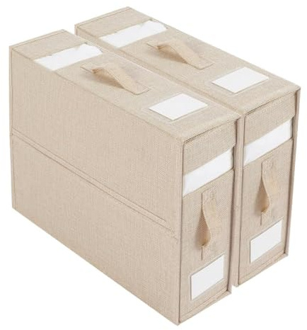 JINEATHES 2 Stück Aufbewahrungstasche für Bettlaken, Faltbare Bettwäsche Aufbewahrung Organizer, Unterbett Aufbewahrungsbox, Bed Sheet Organizer für Bettlaken und Decken (Beige)