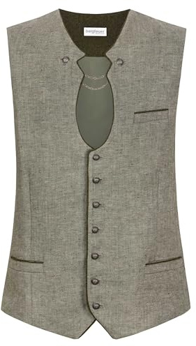 Bergfeuer Stockerpoint Herren Trachtenweste Bennet I Größen 44-60 I Traditionelle & hochwertige Weste mit verstellbarem Riegel I Perfekt für Trachten & Festlichkeiten