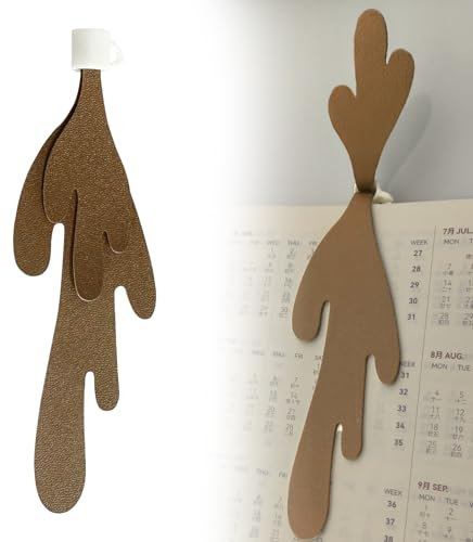 Auiremrti Verschütteter Kaffee Becher Lesezeichen,Süße Lesezeichen Lesebuch-Liebhaber Geschenke für Leseliebhaber Damen Herren,Festtags kreative kleine Geschenke (Doppelschicht)