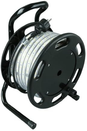 LEDWORK LOT DE 2 RUBAN LED DE CHANTIER AVEC ENROULEUR A BRANCHER 25M 590LM 5K IP65 (2 pièces)
