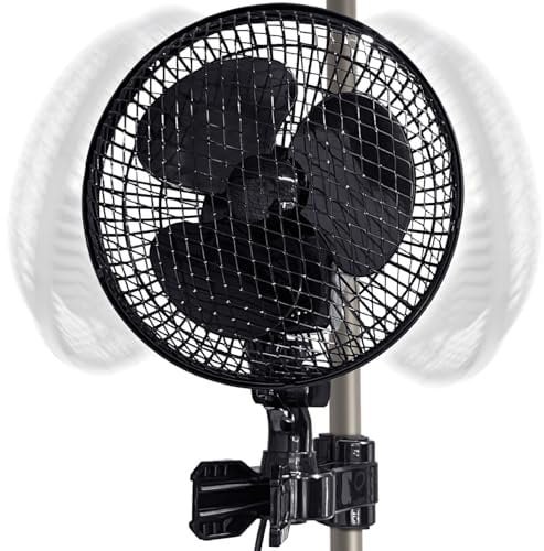AidSci Grow Ventilatore con clip 20W, 2 velocità, Ventilatore oscillante grow box