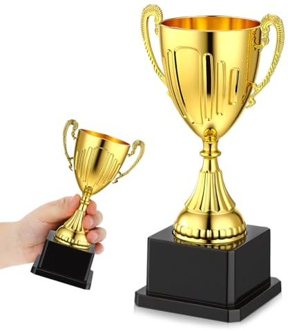Garneck TrophéE Doré Miniature avec Socle Noir - Plastique 19Cm pour CéLéBrations RéCompenses Et DéCorations