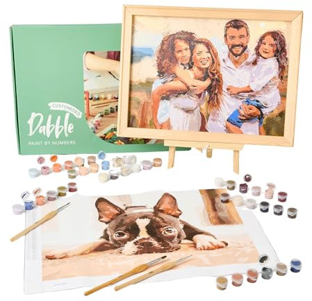Dabble Kit Personalizado Pinta por Números para Adultos con Tu Propia Imagen – Lienzo Personalizado Hecho a Mano