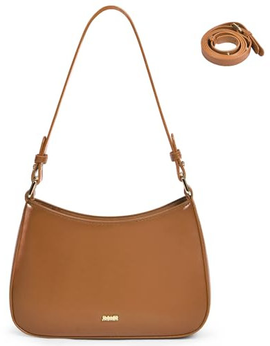 Aucuu Sac Porté épaule en Cuir Véritable pour Femme, Sacs à Main à Bandoulière Tendance avec 2 bandoulières, Sac à Main Décontracté, Sacs Fourre-tout Rétro Décontracté pour Shopping, Travail, Voyages