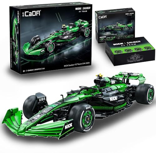 BauCIubs Technik F1 Auto für CADA Kick Sauber F1 Team C44 Rennauto C64010W KIemmbausteine, Maßstab 1: 8 F1 Rennwagen Modell, 2550+ Teile Technik Auto F1 C44 Bausatz