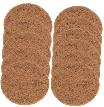VILLCASE 10pcs Natural Coconut Fiber Round Nesting Pads Breathable Pigeon Nest Mats for Bird Eggs Plant Protection Flowerpot Substrate Mats Resting Nesting Supplies