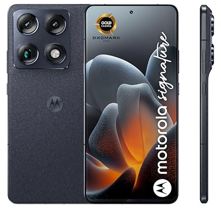 Motorola Signature 16 512 5G, Carbon (Bleu Carbone) | Quadruple capteur 50MP, écran 6,8 Amoled, Snapdragon 8 Gen 5, 5200 mAH