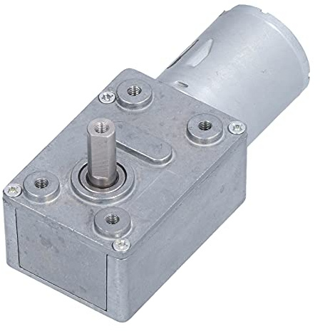Moteur à engrenages à vis sans fin, moteur de réduction à verrouillage automatique 24 V DC, 100 tr/min, moteur à engrenages en laiton d’aluminium avec arbre de sortie
