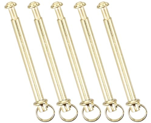 jojofuny 5sets Folding Fan Shaft Rivets Repairing Kit Handheld Fan Replacement Accessories Gold Metal Rivet Nails DIY Maintenance Portable Craft Use