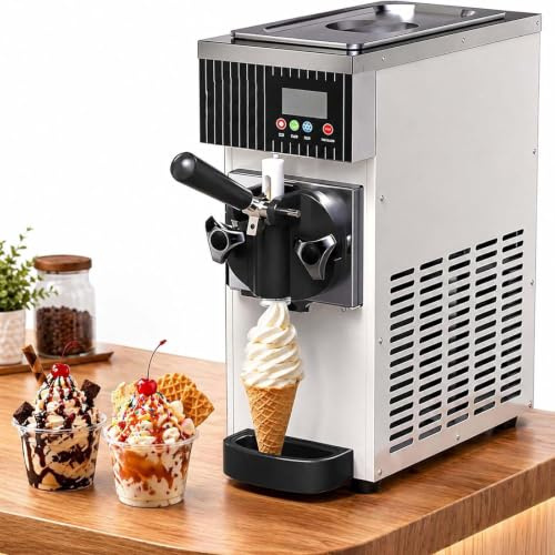 Macchina Gelato Soft,Produzione 4-5kg/H,Gelatiera Autorefrigerante White