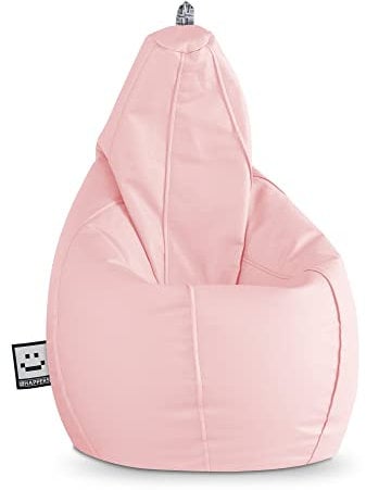 HAPPERS Puff Salón Pera Polipiel Interior Rosa XL